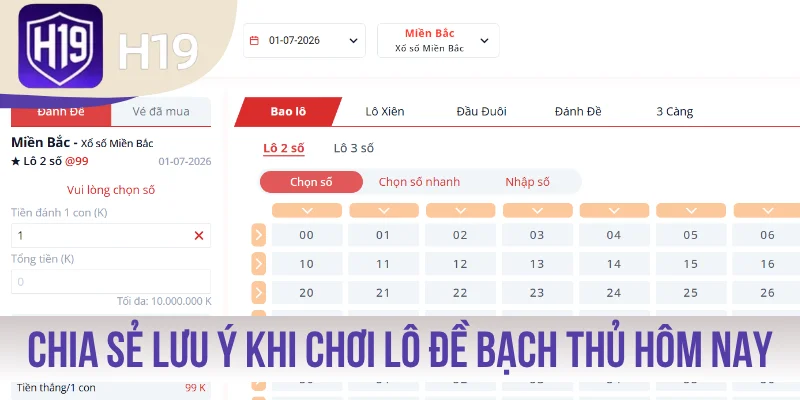 Chia sẻ lưu ý khi chơi lô đề bạch thủ hôm nay